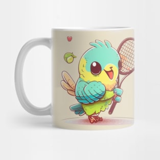 kawaiii cute parrot playing tennis Mug